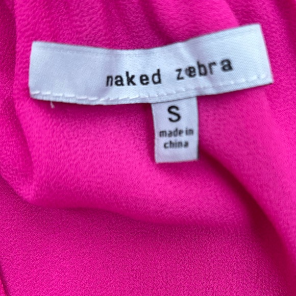 Naked Zebra Hot Pink Sleeveless Mock Neck Camisole - Picture 4 of 9